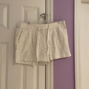 LOFT Ivory Lace Overlay Shorts